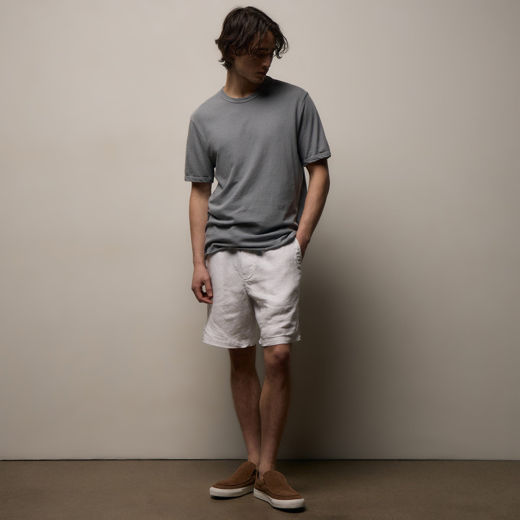 Slub Jersey Short Sleeve Crew in Ore Pigment | James Perse Los Angeles