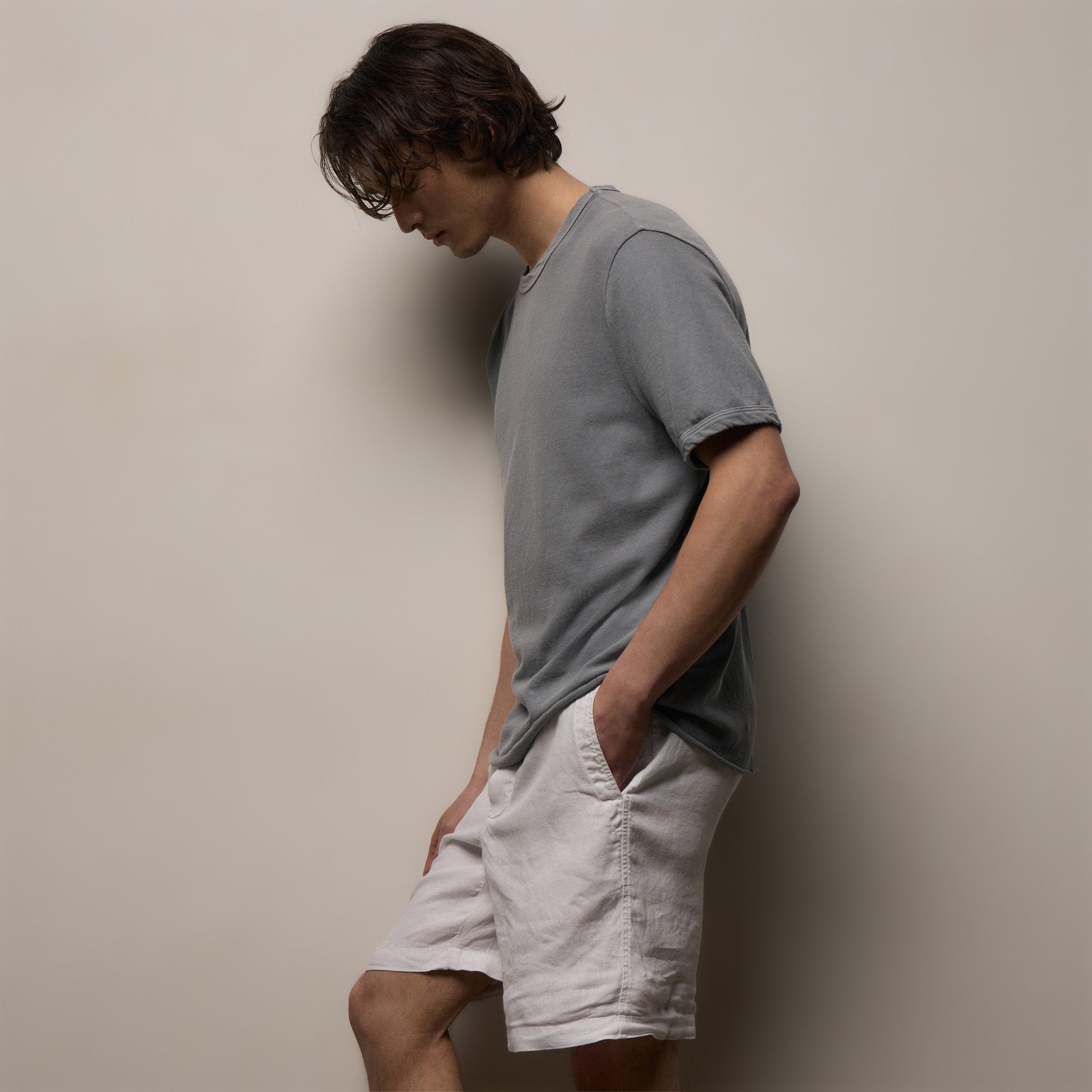 Slub Jersey Short Sleeve Crew in Ore Pigment | James Perse Los Angeles
