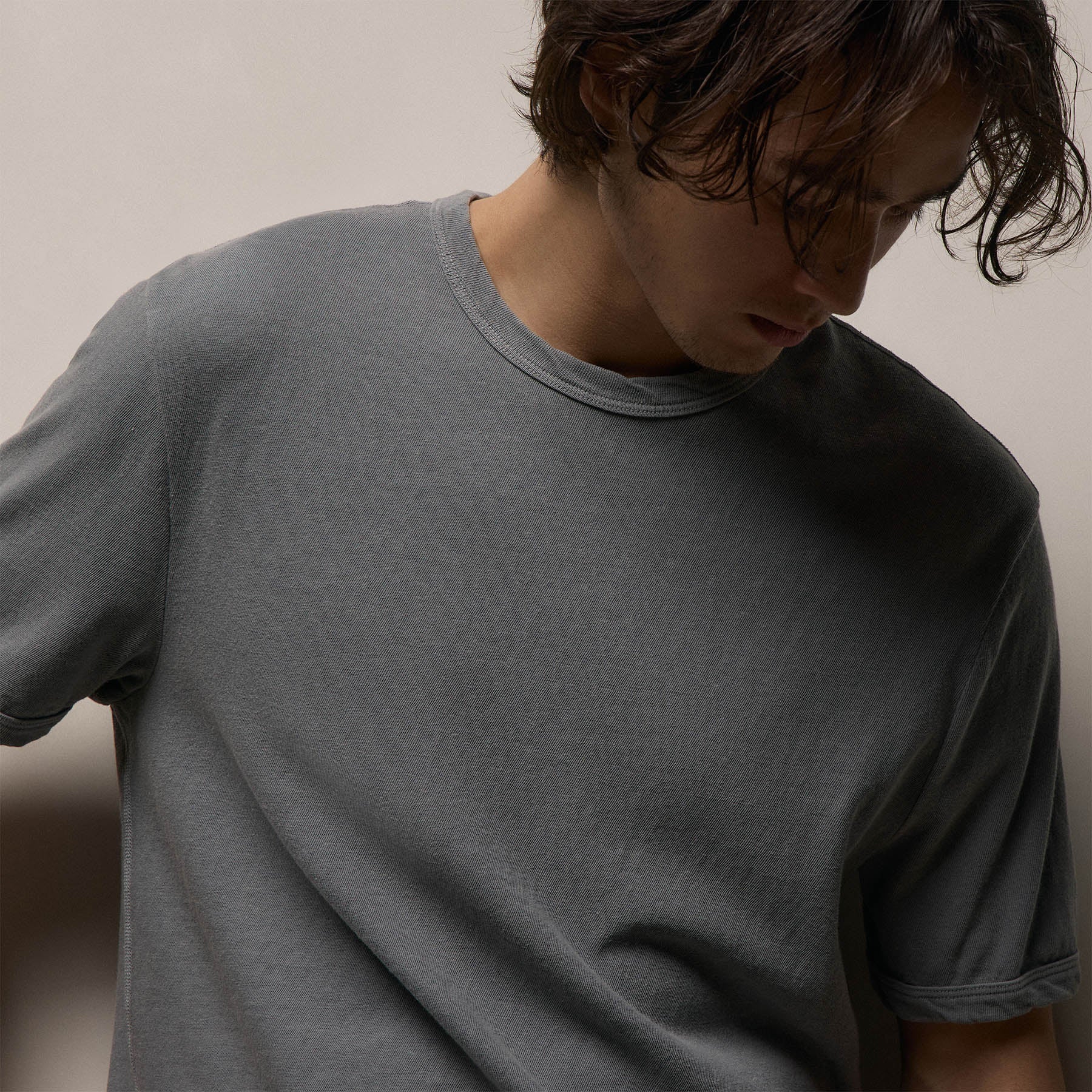 Slub Jersey Short Sleeve Crew in Ore Pigment | James Perse Los Angeles