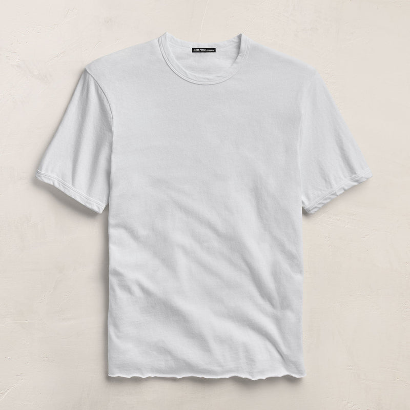 Slub Jersey Short Sleeve Crew in White | James Perse Los Angeles