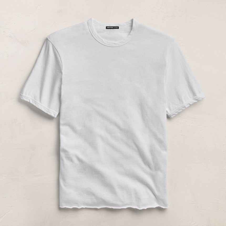 Slub Jersey Short Sleeve Crew in White | James Perse Los Angeles