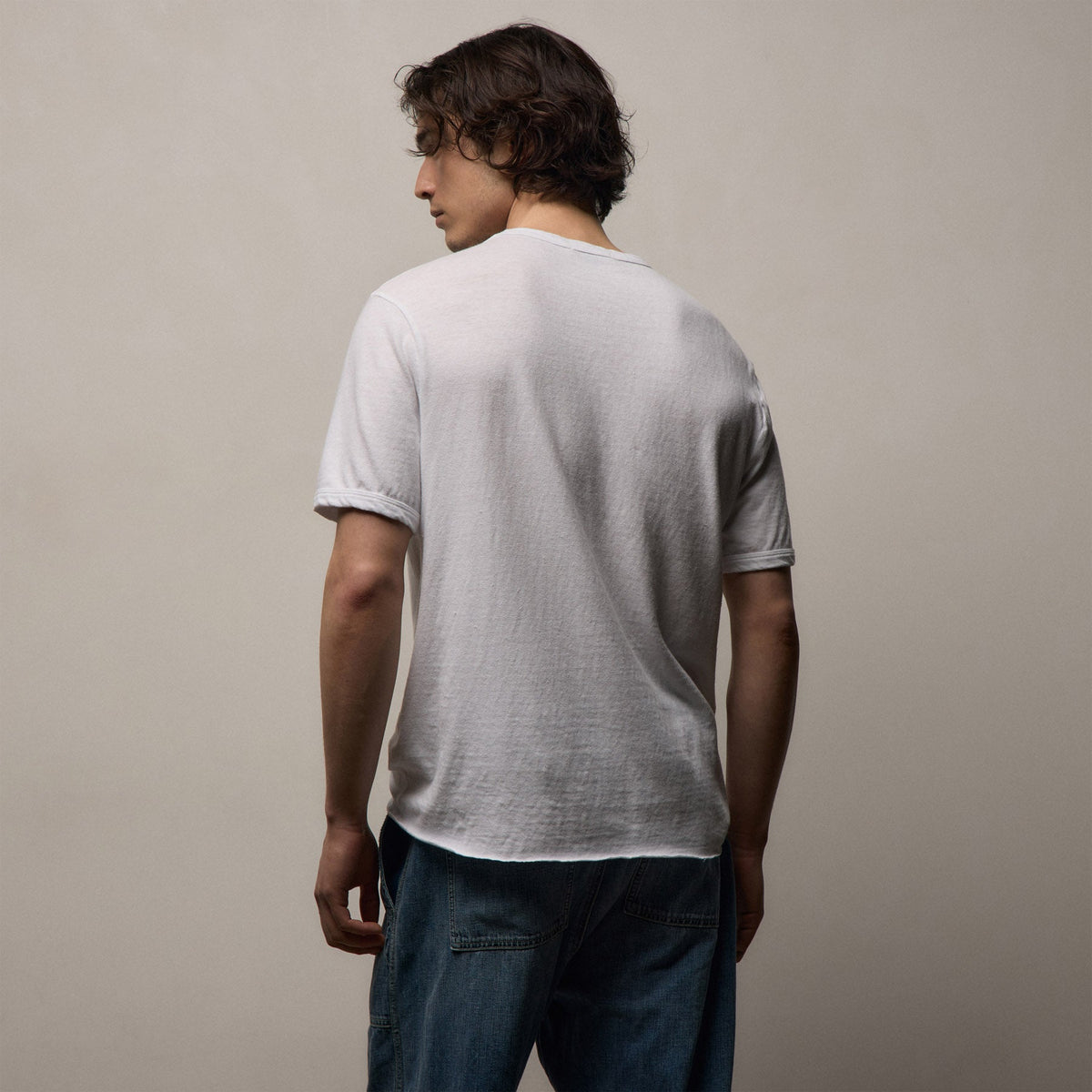 Slub Jersey Short Sleeve Crew in White | James Perse Los Angeles