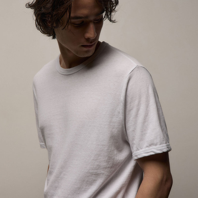 Slub Jersey Short Sleeve Crew in White | James Perse Los Angeles