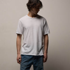 Slub Jersey Short Sleeve Crew in White | James Perse Los Angeles