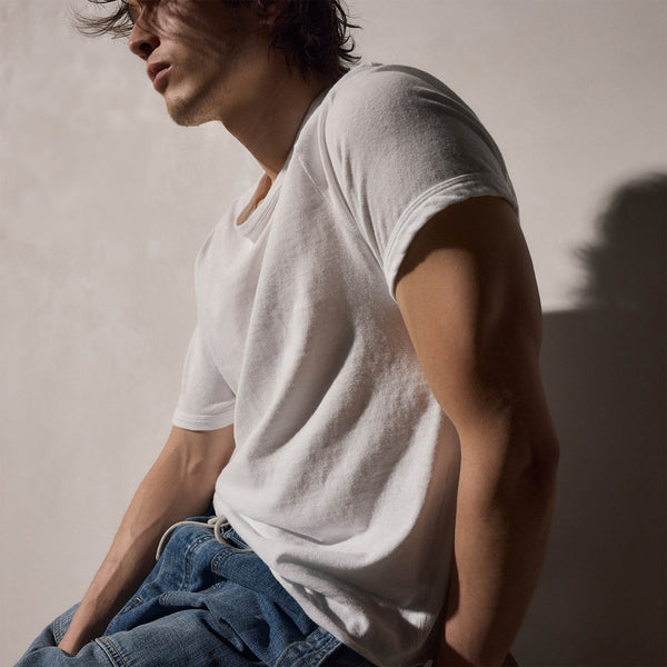 Slub Jersey Short Sleeve Crew - White