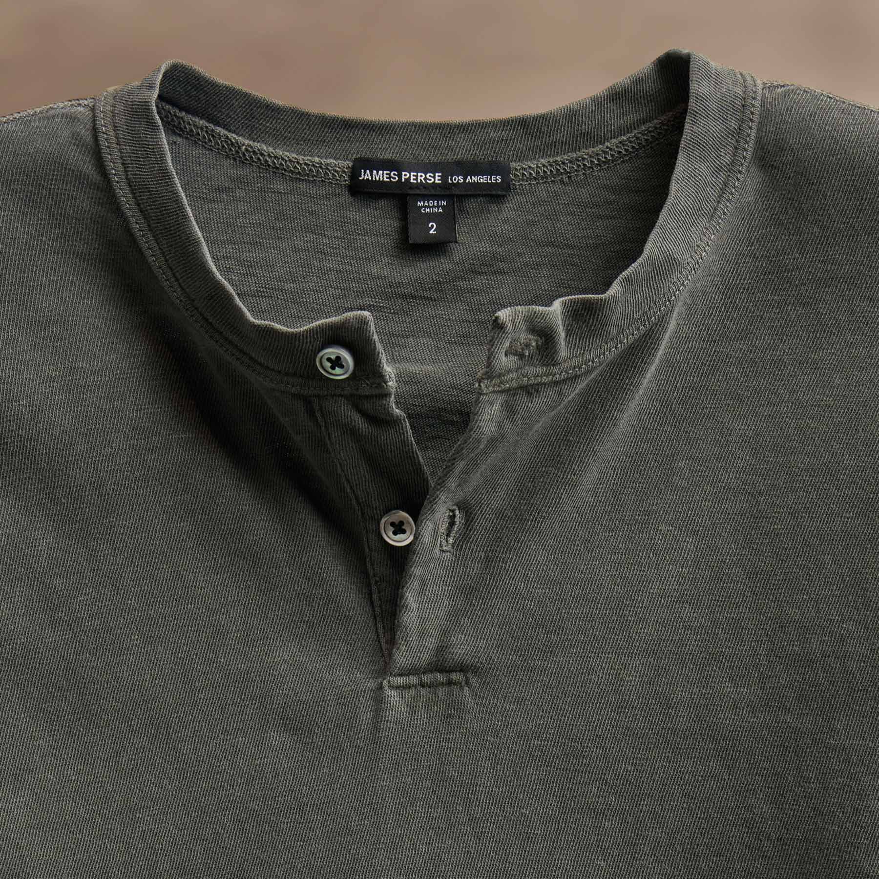 Slub Jersey Henley - Granite Pigment | James Perse Los Angeles