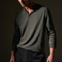 Natural Slub Jersey Henley in Granite Pigment | James Perse Los Angeles