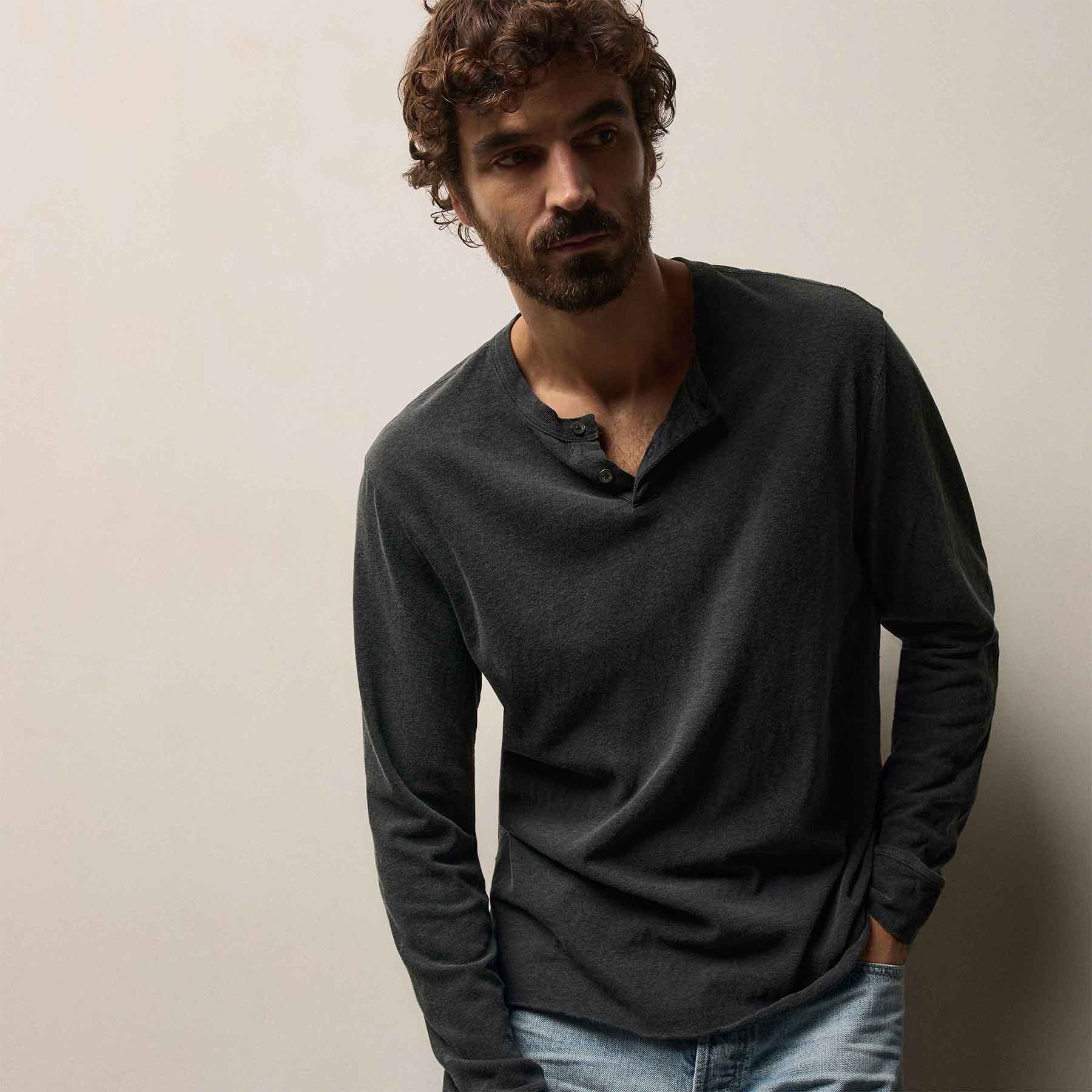 Slub Jersey Long Sleeve Henley