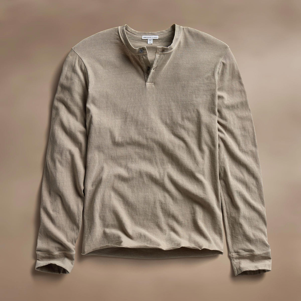 Natural Slub Jersey Henley in Overcast Pigment | James Perse Los Angeles