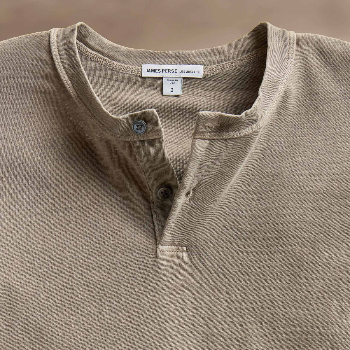 Natural Slub Jersey Henley in Overcast Pigment | James Perse Los Angeles