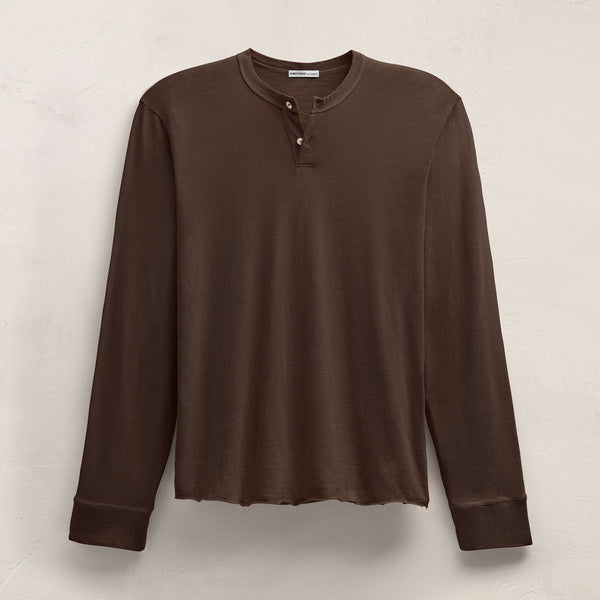 Slub Jersey Long Sleeve Henley in Porcupine | James Perse Los Angeles FLAT