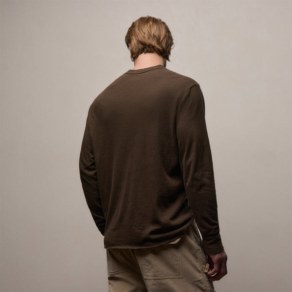 Slub Jersey Long Sleeve Henley in Porcupine | James Perse Los Angeles