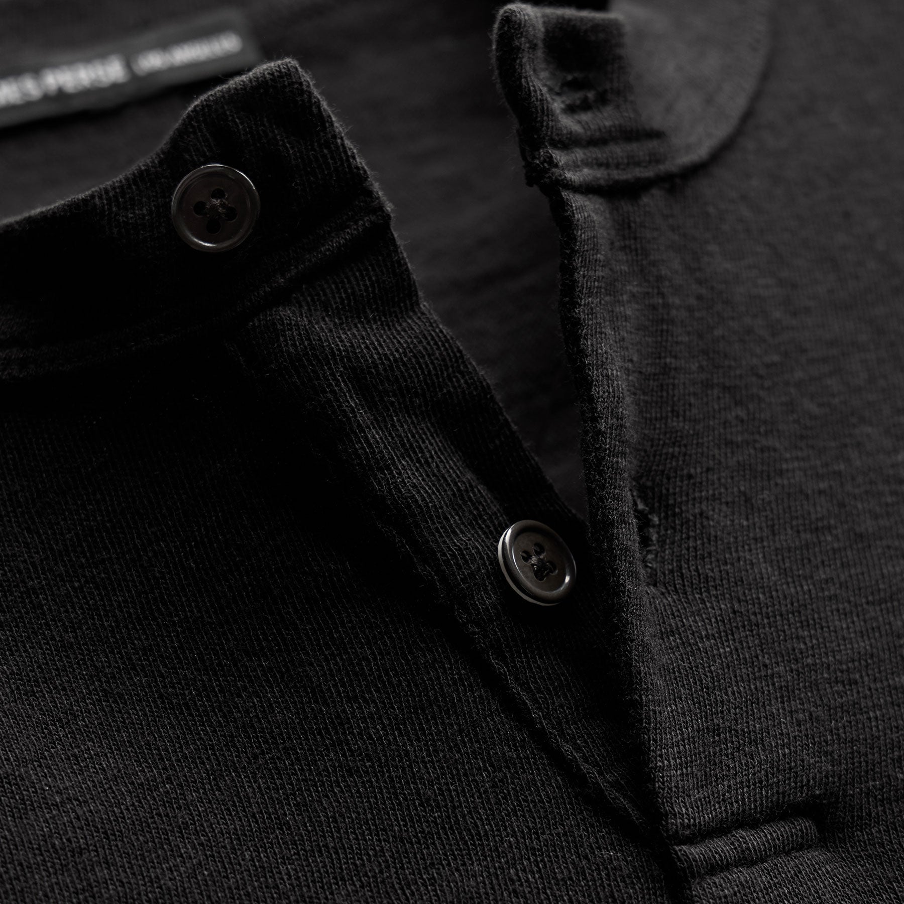 Slub Jersey Short Sleeve Henley in Black | James Perse Los Angeles