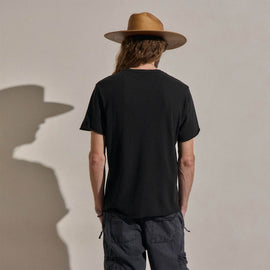 Slub Jersey Short Sleeve Henley in Black | James Perse Los Angeles