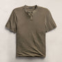Slub Jersey Short Sleeve Henley in Light Olive Pigment | James Perse Los Angeles