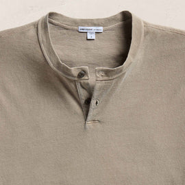 Slub Jersey Short Sleeve Henley in Overcast Pigment | James Perse Los Angeles FLAT