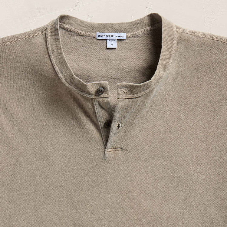 Slub Jersey Short Sleeve Henley in Overcast Pigment | James Perse Los Angeles