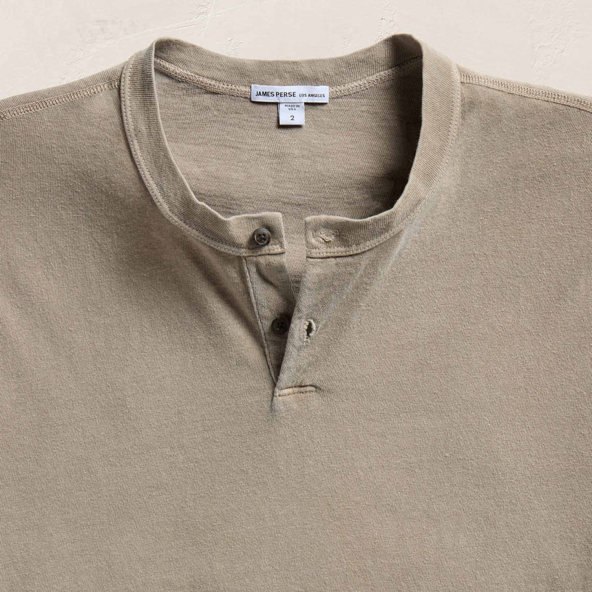 Slub Jersey Short Sleeve Henley in Overcast Pigment | James Perse Los Angeles FLAT