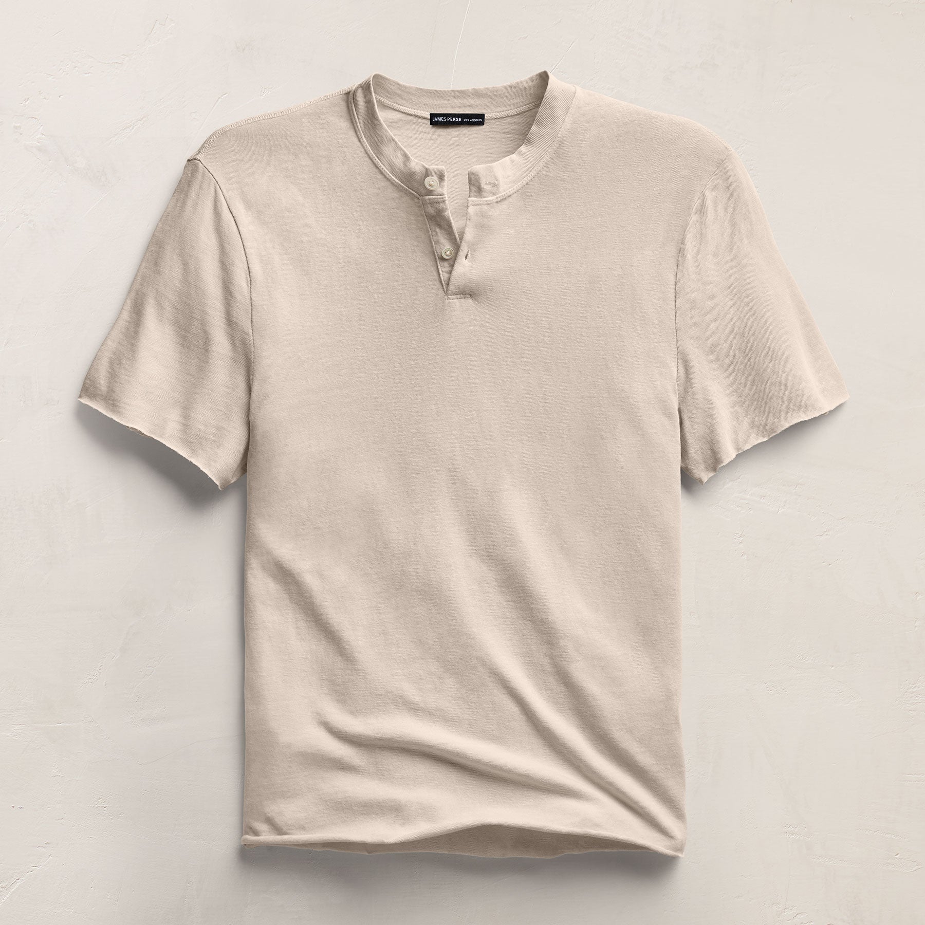Slub Jersey Short Sleeve Henley in Pearl Pigment | James Perse Los Angeles