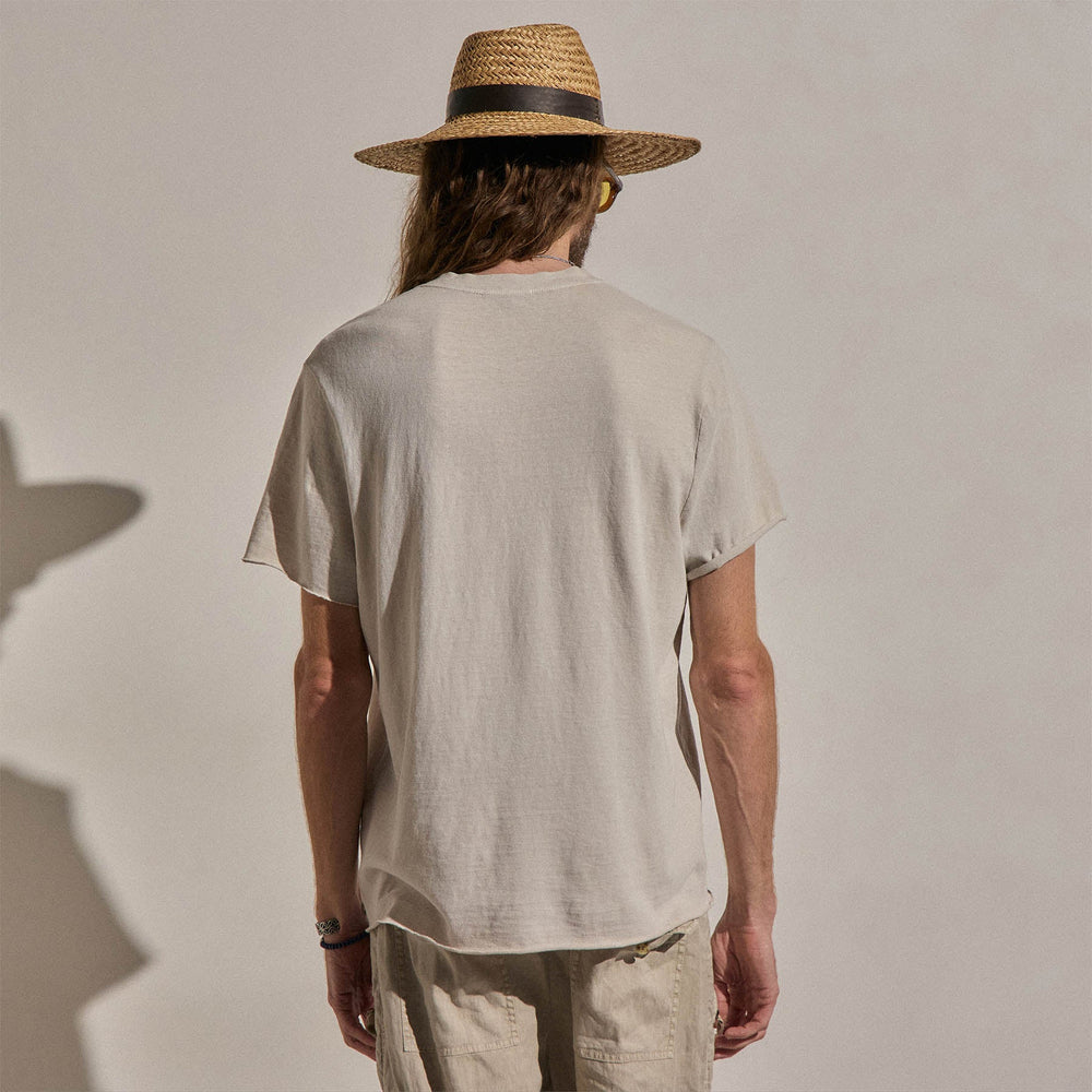 Slub Jersey Short Sleeve Henley in Pearl Pigment | James Perse Los Angeles