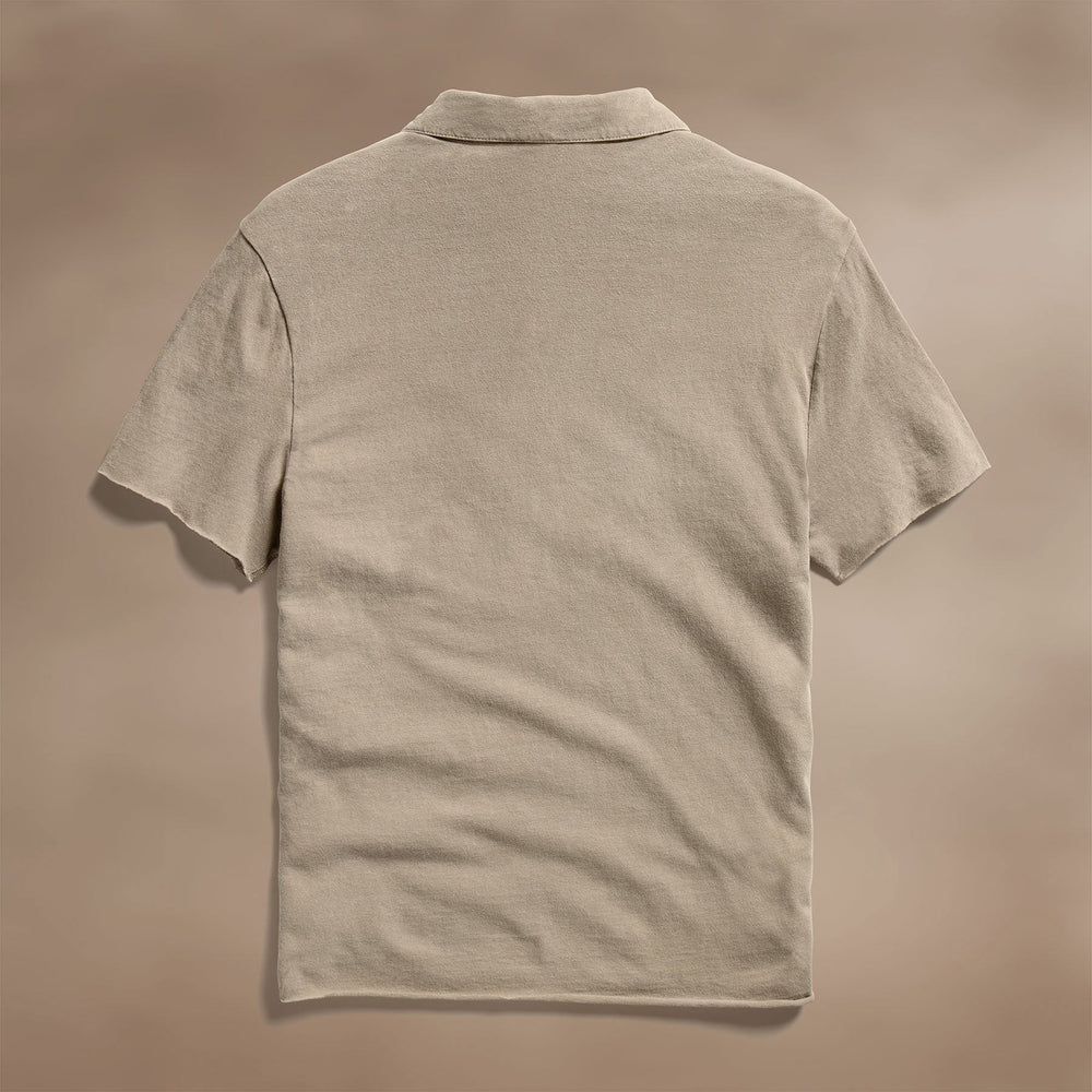 Slub Jersey Open Polo in Overcast Pigment | James Perse Los Angeles