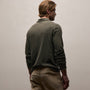 Slub Jersey Long Sleeve Open Polo in Army Green Pigment | James Perse Los Angeles