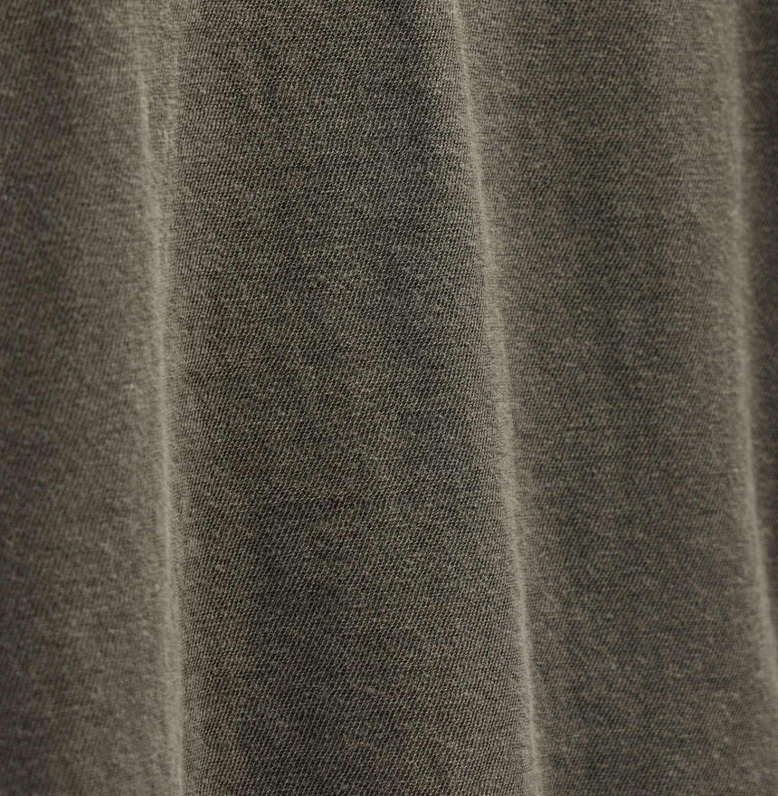 Slub Jersey Long Sleeve Open Polo In Army Green Pigment | James Perse Los Angeles