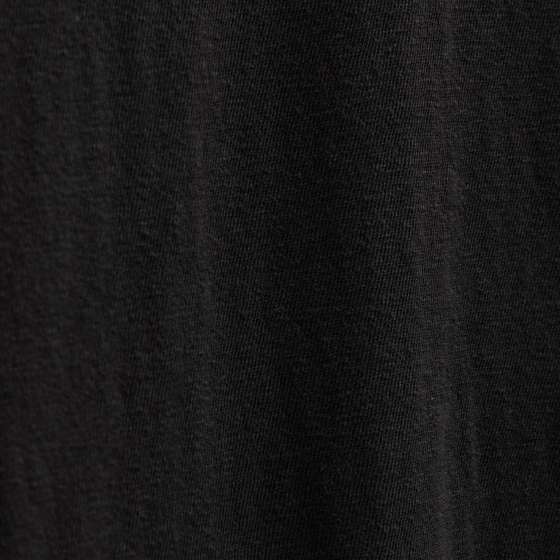 Slub Jersey Long Sleeve Open Polo in Black | James Perse Los Angeles