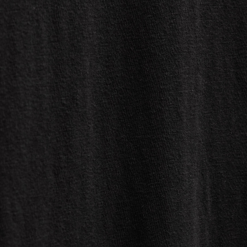 Slub Jersey Long Sleeve Open Polo in Black | James Perse Los Angeles