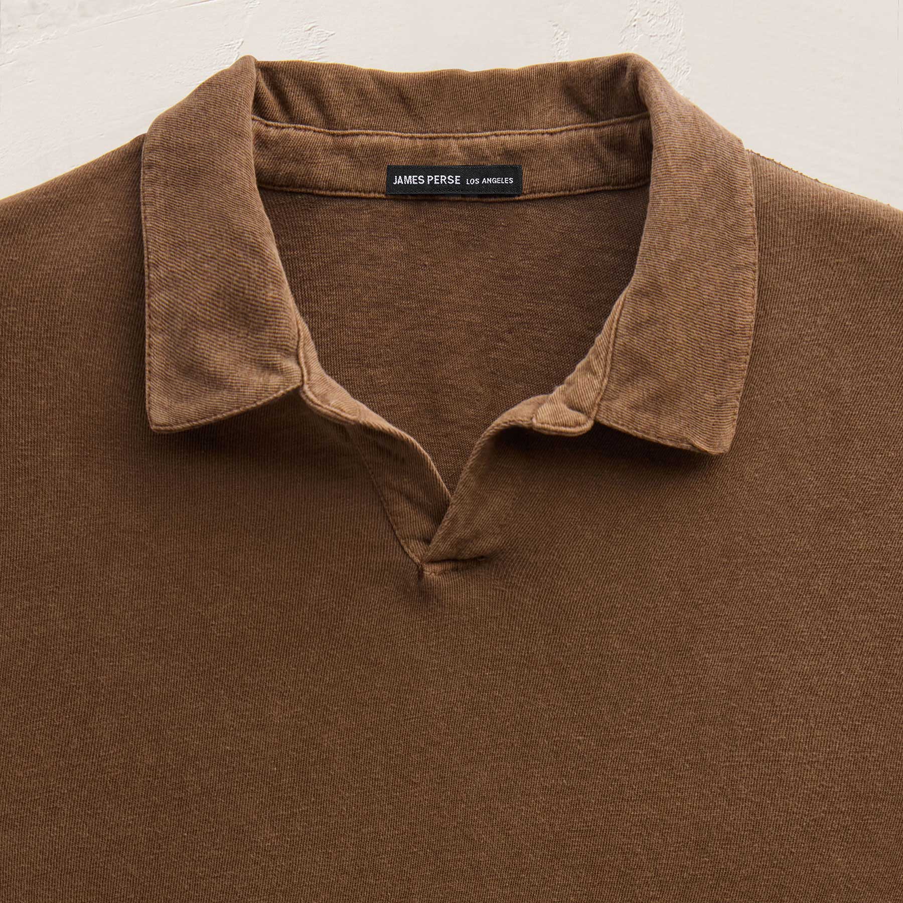 Slub Jersey Long Sleeve Open Polo - Magma Pigment | James Perse