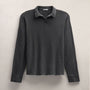 Slub Jersey Long Sleeve Open Polo in Magma Pigment | James Perse Los Angeles