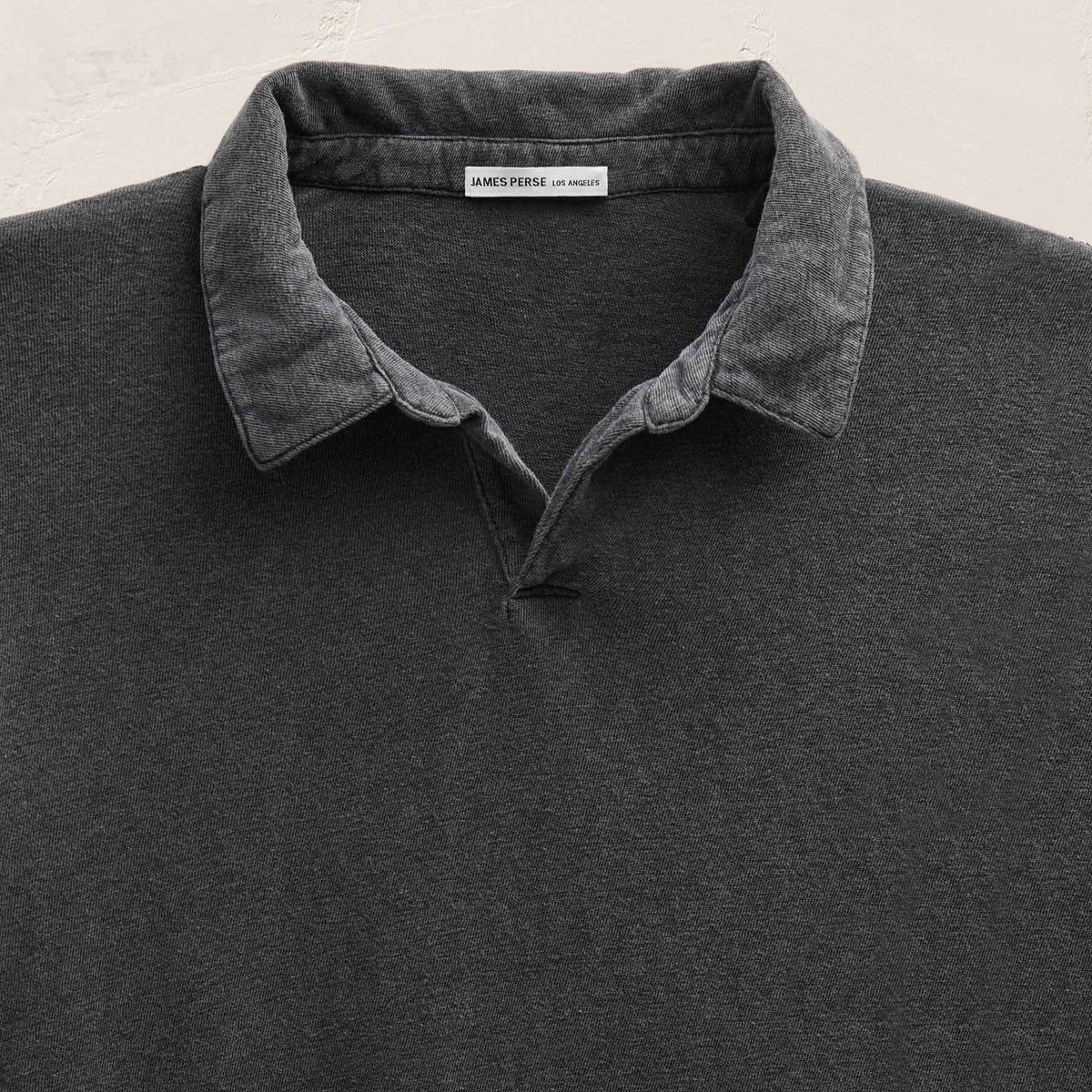 Slub Jersey Long Sleeve Open Polo in Magma Pigment | James Perse Los Angeles