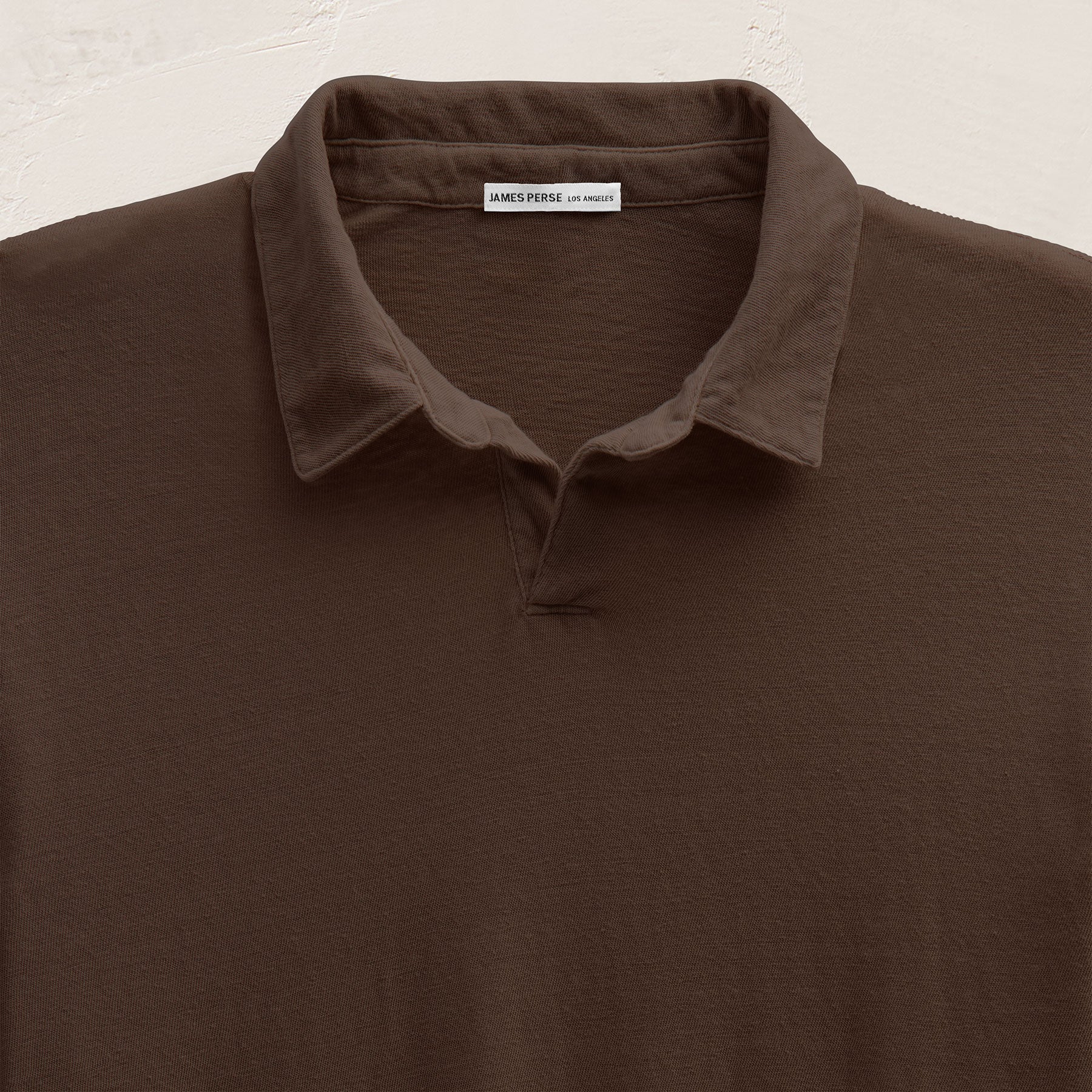 Slub Jersey Long Sleeve Open Polo - Porcupine | James Perse Los