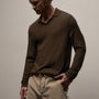 Slub Jersey Long Sleeve Open Polo in Porcupine | James Perse Los Angeles