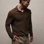 Slub Jersey Long Sleeve Open Polo in Porcupine | James Perse Los Angeles