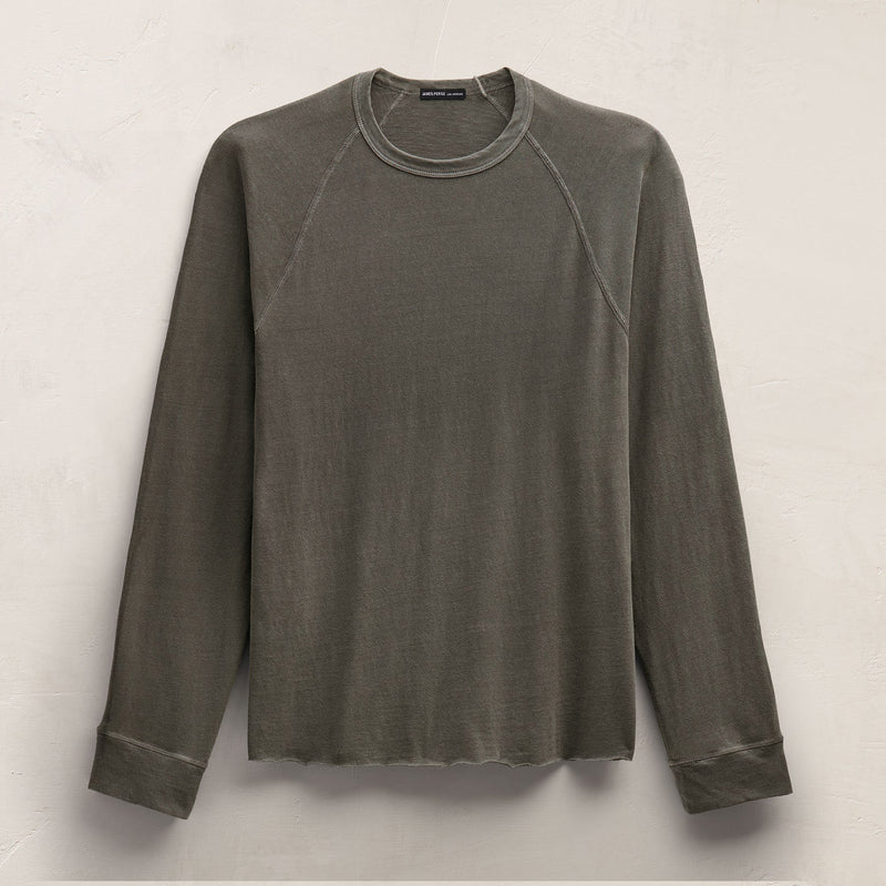 Long Sleeve Raglan Crew in Army Green Pigment | James Perse Los Angeles
