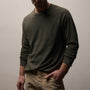 Slub Jersey Long Sleeve Raglan Crew in Army Green Pigment | James Perse Los Angeles