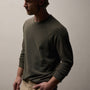 Slub Jersey Long Sleeve Raglan Crew in Army Green Pigment | James Perse Los Angeles