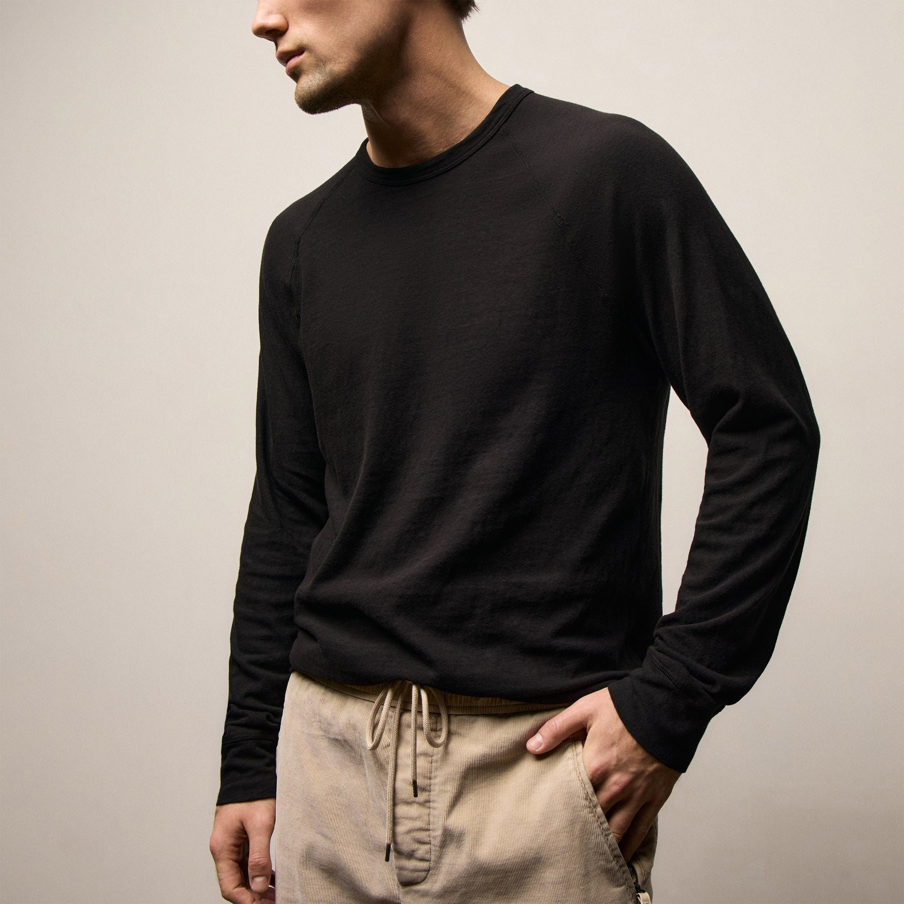 Slub Jersey Long Sleeve Raglan Crew