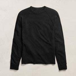 Slub Jersey Long Sleeve Raglan Crew in Black | James Perse Los Angeles