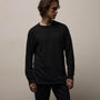 Slub Jersey Long Sleeve Raglan Crew in Black | James Perse Los Angeles