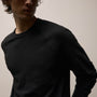 Slub Jersey Long Sleeve Raglan Crew in Black | James Perse Los Angeles