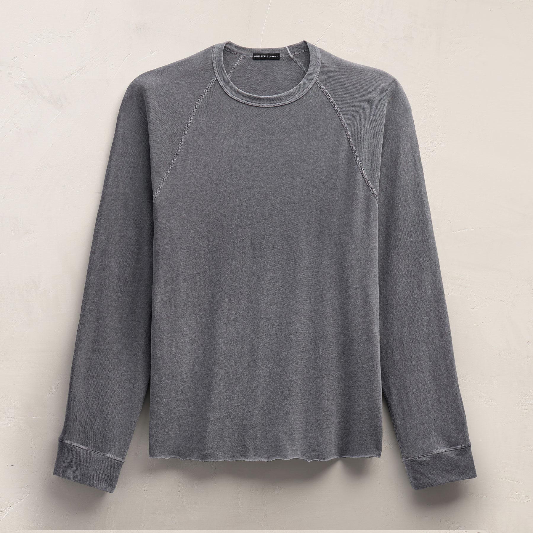 Long Sleeve Raglan Crew in Cavalry Pigment | James Perse Los Angeles