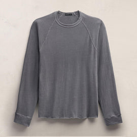 Long Sleeve Raglan Crew in Cavalry Pigment | James Perse Los Angeles