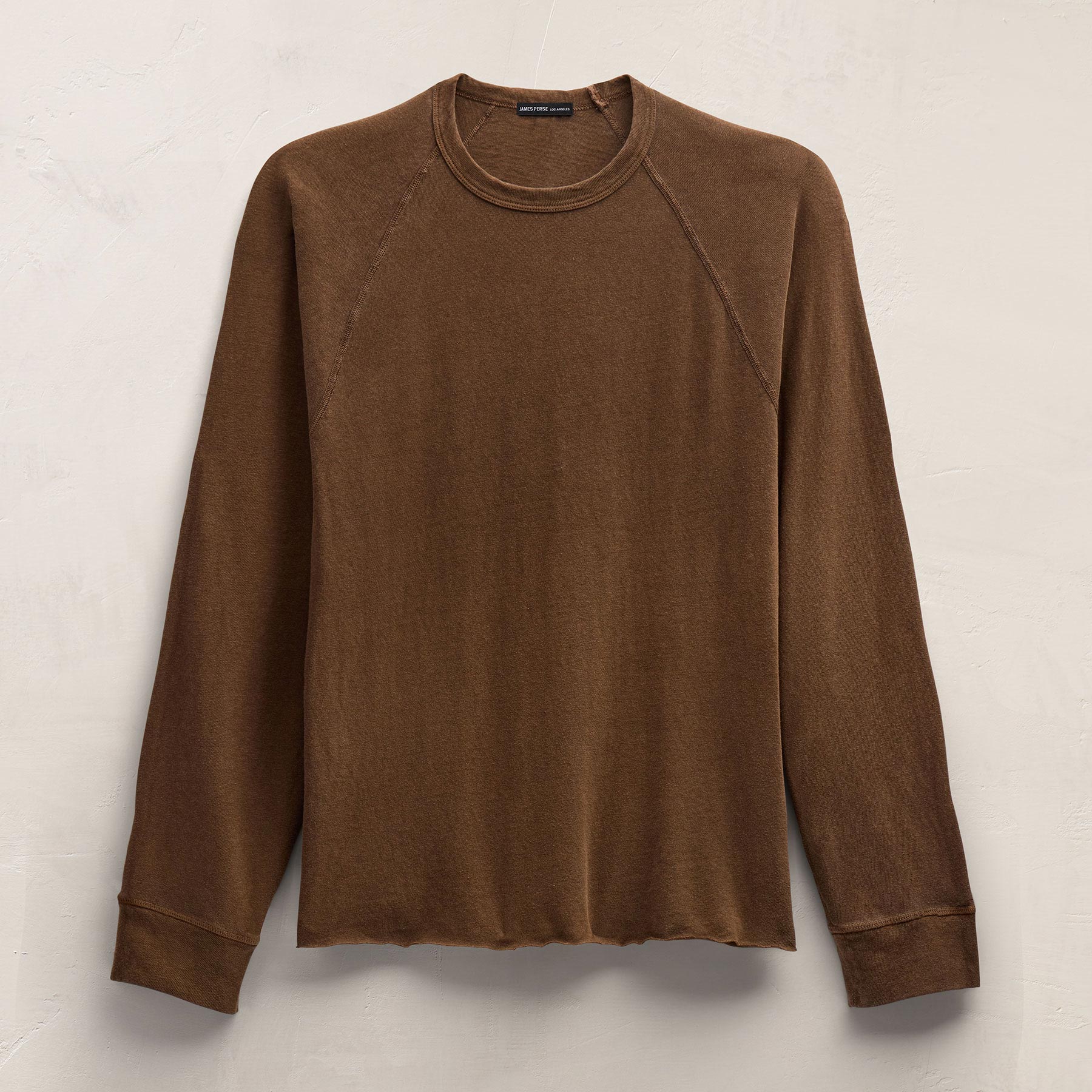 Long Sleeve Raglan Crew In Gingerbread Pigment | James Perse Los Angeles