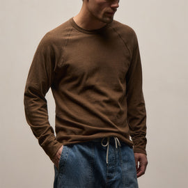 Long Sleeve Raglan Crew In Gingerbread Pigment | James Perse Los Angeles