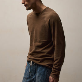 Long Sleeve Raglan Crew In Gingerbread Pigment | James Perse Los Angeles