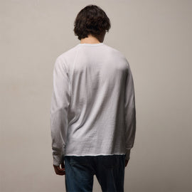 Slub Jersey Long Sleeve Raglan Crew in White | James Perse Los Angeles