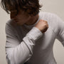 Slub Jersey Long Sleeve Raglan Crew in White | James Perse Los Angeles