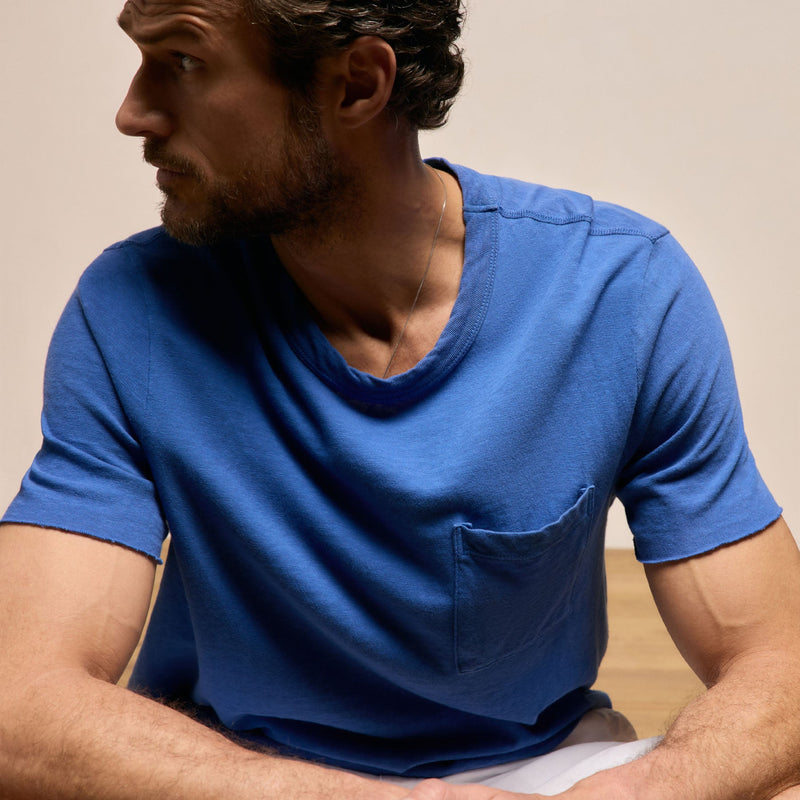 Slub Jersey Pocket Tee in Baltic Blue | James Perse Los Angeles
